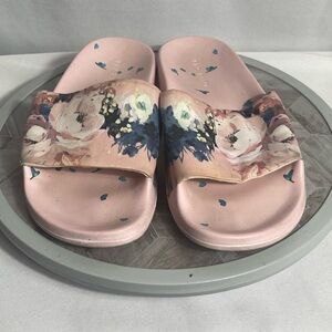 Ted Baker London Women’s Pink Floral Slide Sandals Size 38 (US 7.5-8)